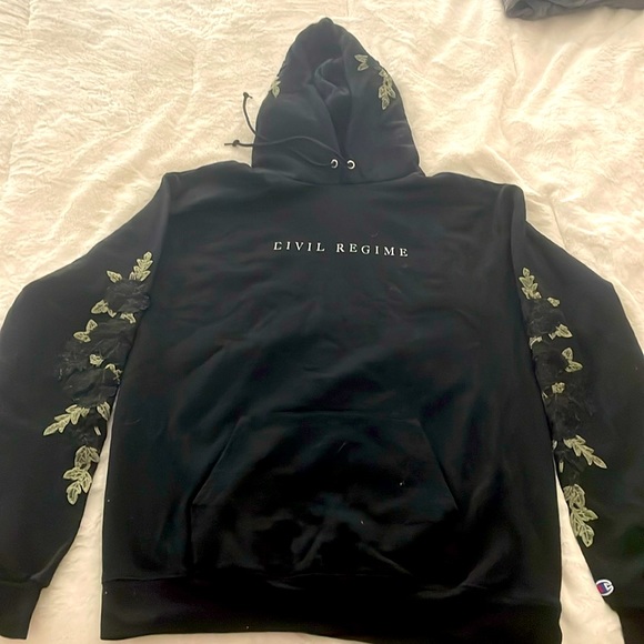 Shirts Civil Regime Hoodie Black Roses Size L Poshmark